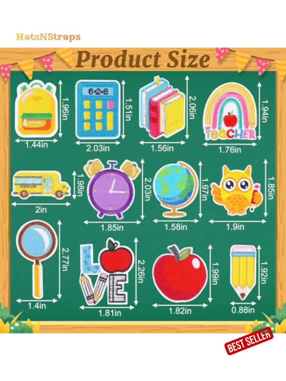 36 Pcs Back To School Iron On Patches Embroidery Appliques For Clothing Diy View 2